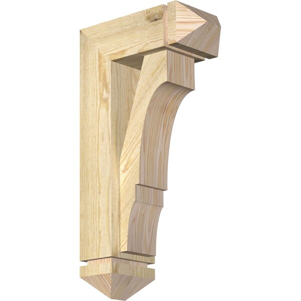 Ekena Millwork Balboa Arts and Crafts Rough Sawn Bracket w/ Offset Brace, Douglas Fir, 6"W x 14"D x 26"H BKT0604X14X26BOA03RDF - main